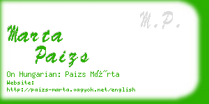 marta paizs business card